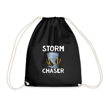 Storm Chaser Sturmjäger Geschenk - Turnbeutel - Schwarz - Vorne