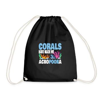 Aquarium Keeper Marine Life Saltwater Reef - Drawstring Bag - black - Front