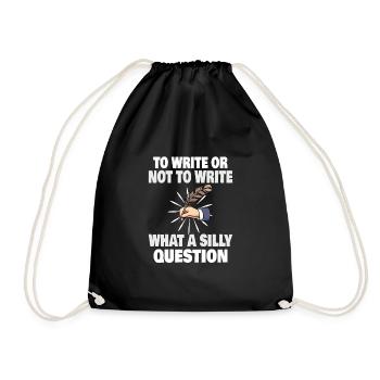 Author Writing Writer Literature Gift Idea - Drawstring Bag - black - Front