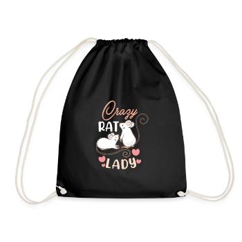 Rat Lover Rat Pet Rodent Mouse Rat Lady gift idea - Drawstring Bag - black - Front
