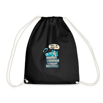 FUNNY CATS READING BOOK READER LITERATURE WRITING - Drawstring Bag - black - Front