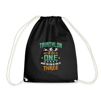 Triathlon Swim Bike Run Triathlete Sport Gift - Turnbeutel - Schwarz - Vorne