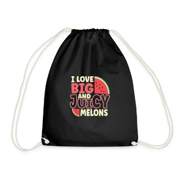 Watermelon Funny Fruit Funny Watermelon Fruit Joke - Turnbeutel - Schwarz - Vorne