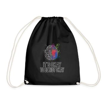 Mental Health Awareness Depression Gift Idea - Drawstring Bag - black - Front