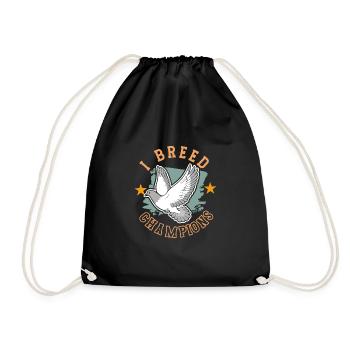 Pigeon Pigeon Racing Pigeon Racing Pigeon Racing Pigeon Keeper - Drawstring Bag - black - Front