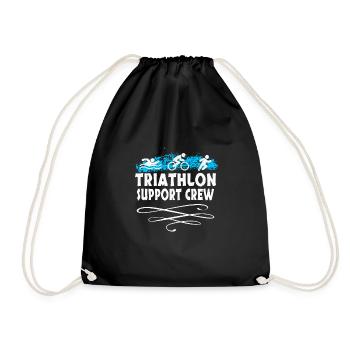 Triathlon Swim Bike Run Triathlete Sport Gift - Drawstring Bag - black - Front