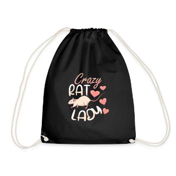 Rat Lover Rat Pet Rodent Mouse Rat Lady gift idea - Drawstring Bag - black - Front