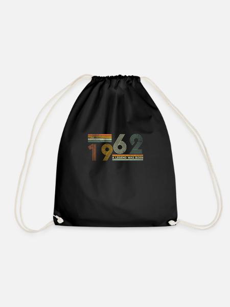 60th birthday 1962 A Legend Was Born - Drawstring Bag - black