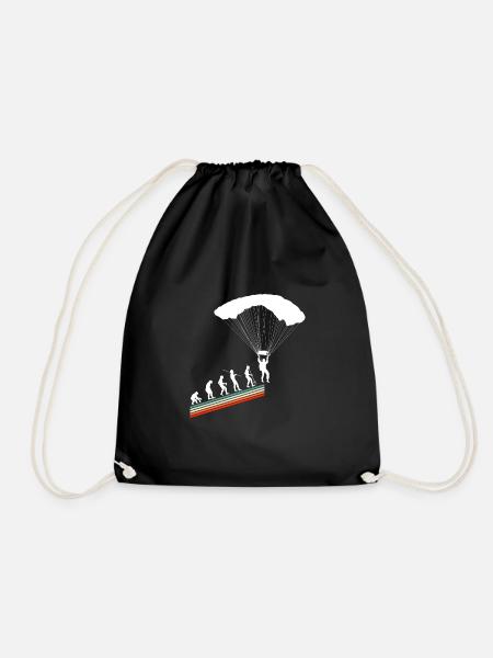 Evolution Vintage Retro Skydiver Fallschirmsprung - Turnbeutel - Schwarz
