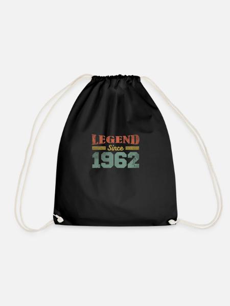 Legend Since 1962 Vintage 60th Birthday - Drawstring Bag - black