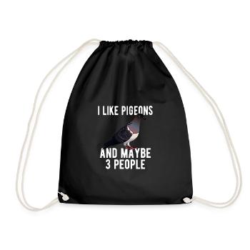 Pigeon Pigeon Racing Pigeon Racer Pigeon Keeper - Drawstring Bag - black - Front