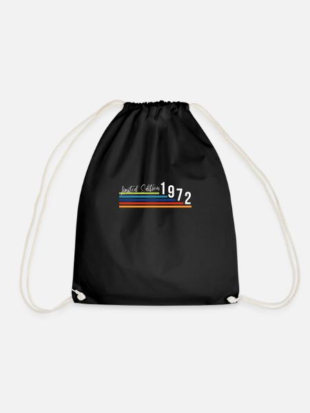 Limited Edition 1972 50th Birthday Gift - Drawstring Bag - black