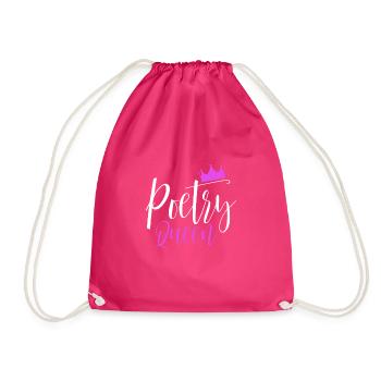 Poetry Queen Gift Poet Poetry Slam - Drawstring Bag - fuchsia - Front