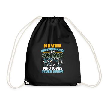 Scuba Diving Scuba Diver Marine Ocean Freediving - Drawstring Bag - black - Front