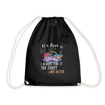 Lecteur de livre Lisant de la littérature Citations de Jane Austen - Sac de sport léger - noir - Devant