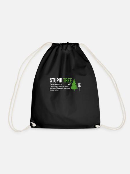 Stupid Tree Definition Geschenk Disc Golf Spieler - Turnbeutel - Schwarz