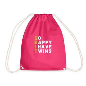 Twin Papa Twins Father Pregnancy - Drawstring Bag - fuchsia - Front