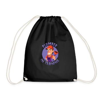 Plumber Master Plumber Repair Pipes Pipe Pliers - Drawstring Bag - black - Front