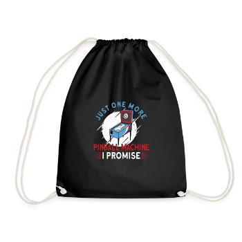Pinball Machine Pinball Player Funny Pinball - Drawstring Bag - black - Front