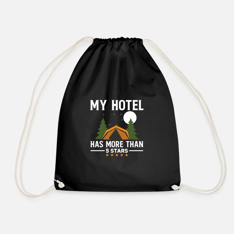 Camper Camping Geschenk Sternenhimmel - Turnbeutel - Schwarz