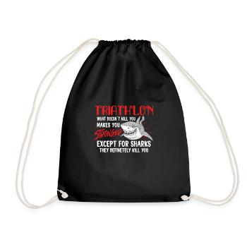 Triathlon Swim Bike Run Triathlete Sport Sharks - Turnbeutel - Schwarz - Vorne