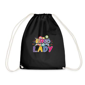 Bingo Jeu de cartes Grand-mère Bingo Joueur Bingo Cartes - Sac de sport léger - noir - Devant