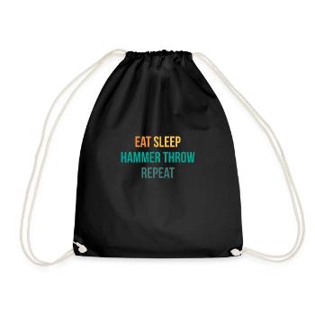 Eat Sleep Hammer Throw Repeat Shirt - Drawstring Bag - black - Front