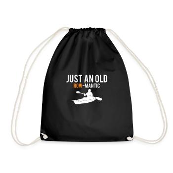 Just An Old Row-Mantic Geschenk Kajak Shirt - Turnbeutel - Schwarz - Vorne