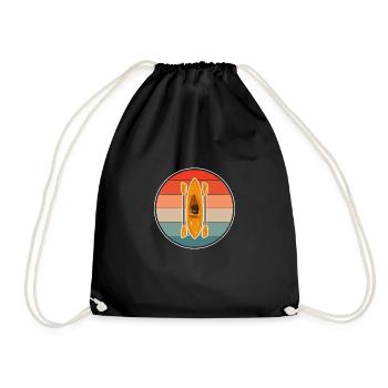 Vintage Retro Kayak Shirt Gift - Drawstring Bag - black - Front