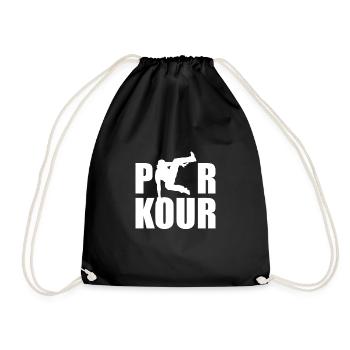 Parkour Shirt Gift - Drawstring Bag - black - Front
