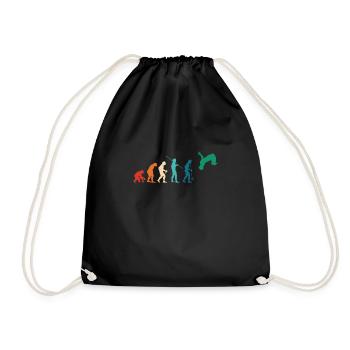 Vintage Retro Evolution Parkour Shirt Gift - Drawstring Bag - black - Front
