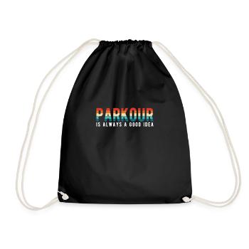 Parkour Shirt Gift Vintage Retro - Drawstring Bag - black - Front