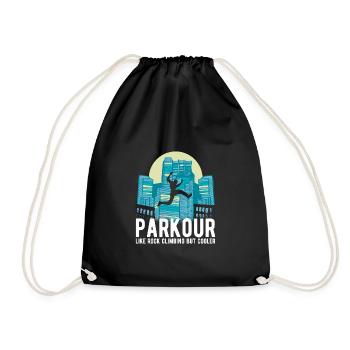 Parkour City Gift Shirt - Drawstring Bag - black - Front