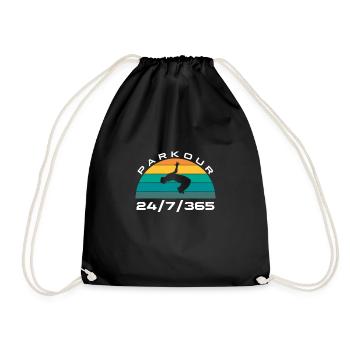 Parkour 24/7/365 Shirt Geschenk - Turnbeutel - Schwarz - Vorne
