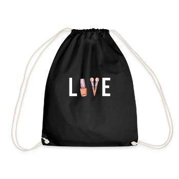 Love Make Up Artist Shirt Gift - Drawstring Bag - black - Front
