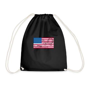 USA Flag America Flag Make Up Artist - Drawstring Bag - black - Front