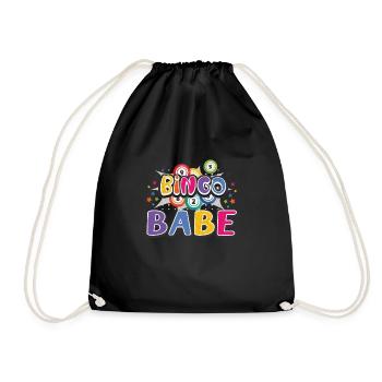 Bingo Jeu de cartes Grand-mère Bingo Joueur Bingo Cartes - Sac de sport léger - noir - Devant