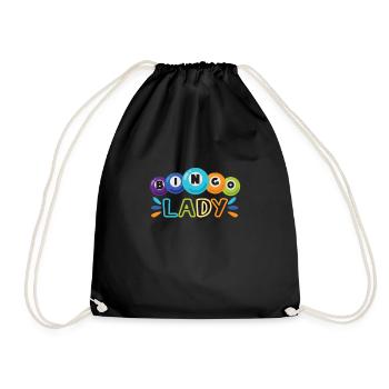 Bingo Card Game Grandma Bingo Player Bingo Cards - Drawstring Bag - black - Front