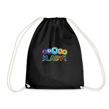 Bingo Card Game Grandma Bingo Player Bingo Cards - Drawstring Bag - black - Front