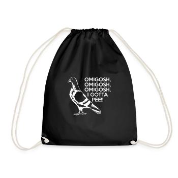 Pigeon Shirt Gift - Drawstring Bag - black - Front