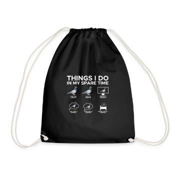 Gift Pigeon Shirt Pigeon - Drawstring Bag - black - Front