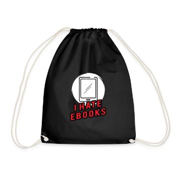 Book Reader Reading Literature Bookworm Gift Idea - Drawstring Bag - black - Front