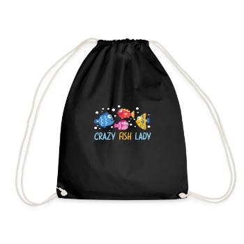 Aquaristik Aquarium Keeper Fishkeeper Salzwasser - Turnbeutel - Schwarz - Vorne