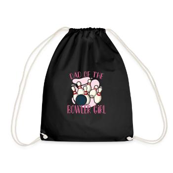 Funny Bowling Team Bowler Strike Gift Idea - Drawstring Bag - black - Front