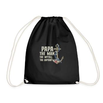 Bateau Papa Capitaine de bateau Ponton Marin Croisière - Sac de sport léger - noir - Devant