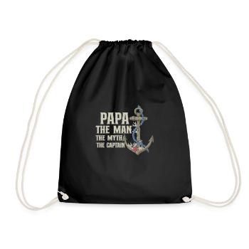 Bateau Papa Capitaine de bateau Ponton Marin Croisière - Sac de sport léger - noir - Devant