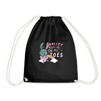 Ballet Ballerina Dance Dancer Dancing Ballet Gift - Drawstring Bag - black - Front