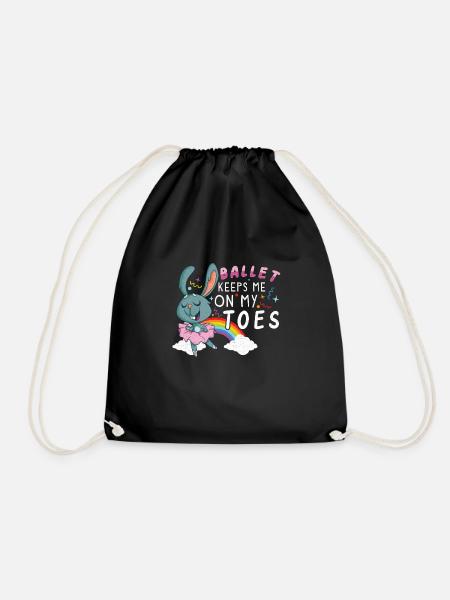 Ballet Ballerina Dance Dancer Dancing Ballet Gift - Drawstring Bag - black