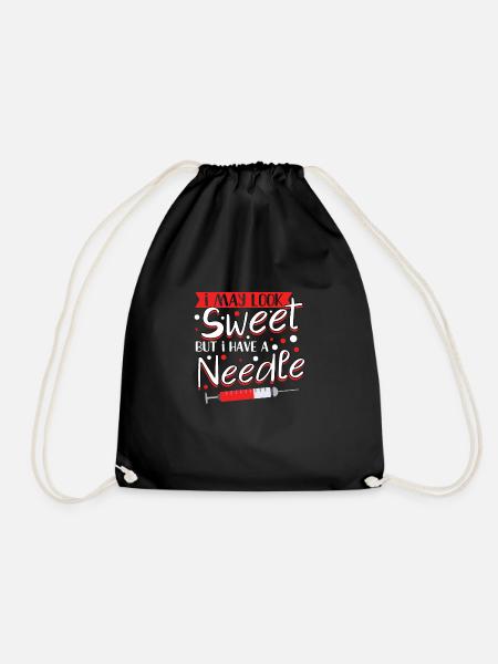 Type 1 Diabetes funny Diabetic Diabetes Gift Idea - Drawstring Bag - black