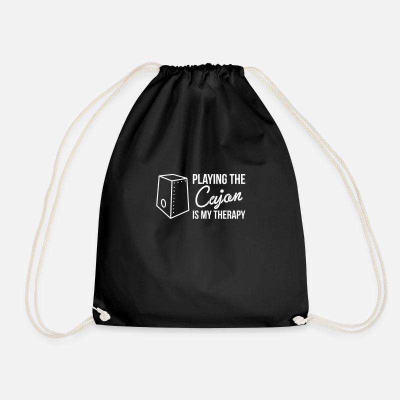 Playing The Cajon Is My Therapy Shirt - Turnbeutel - Schwarz